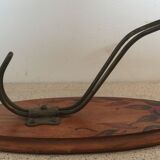 Coat rack 1 metal hook on wood