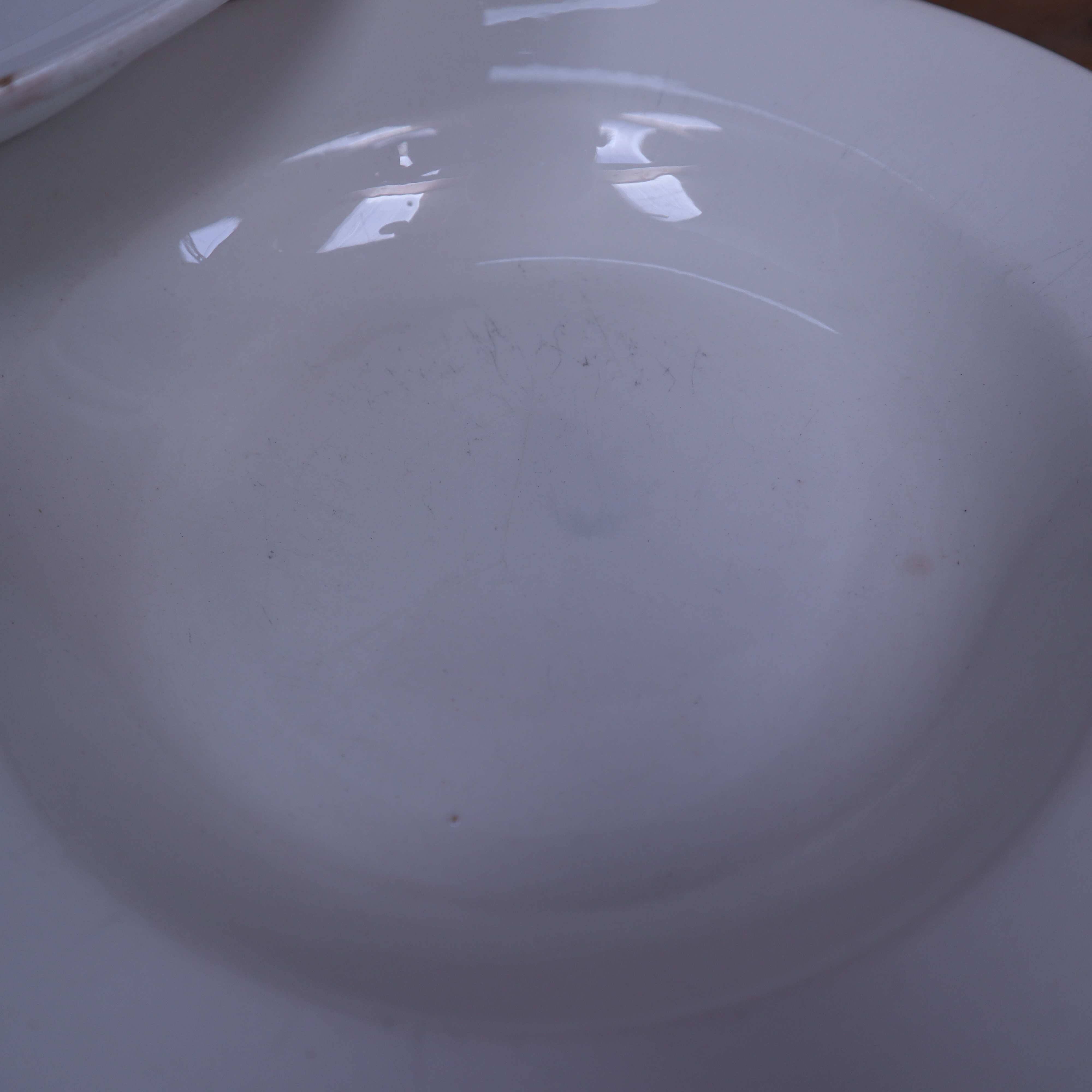 6 White Soup Plates, Digoin and St Amand Porcelain