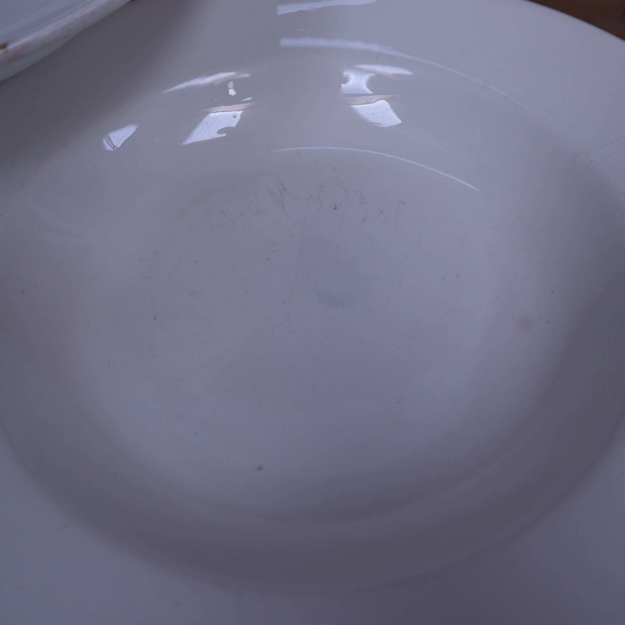 6 White Soup Plates, Digoin and St Amand Porcelain