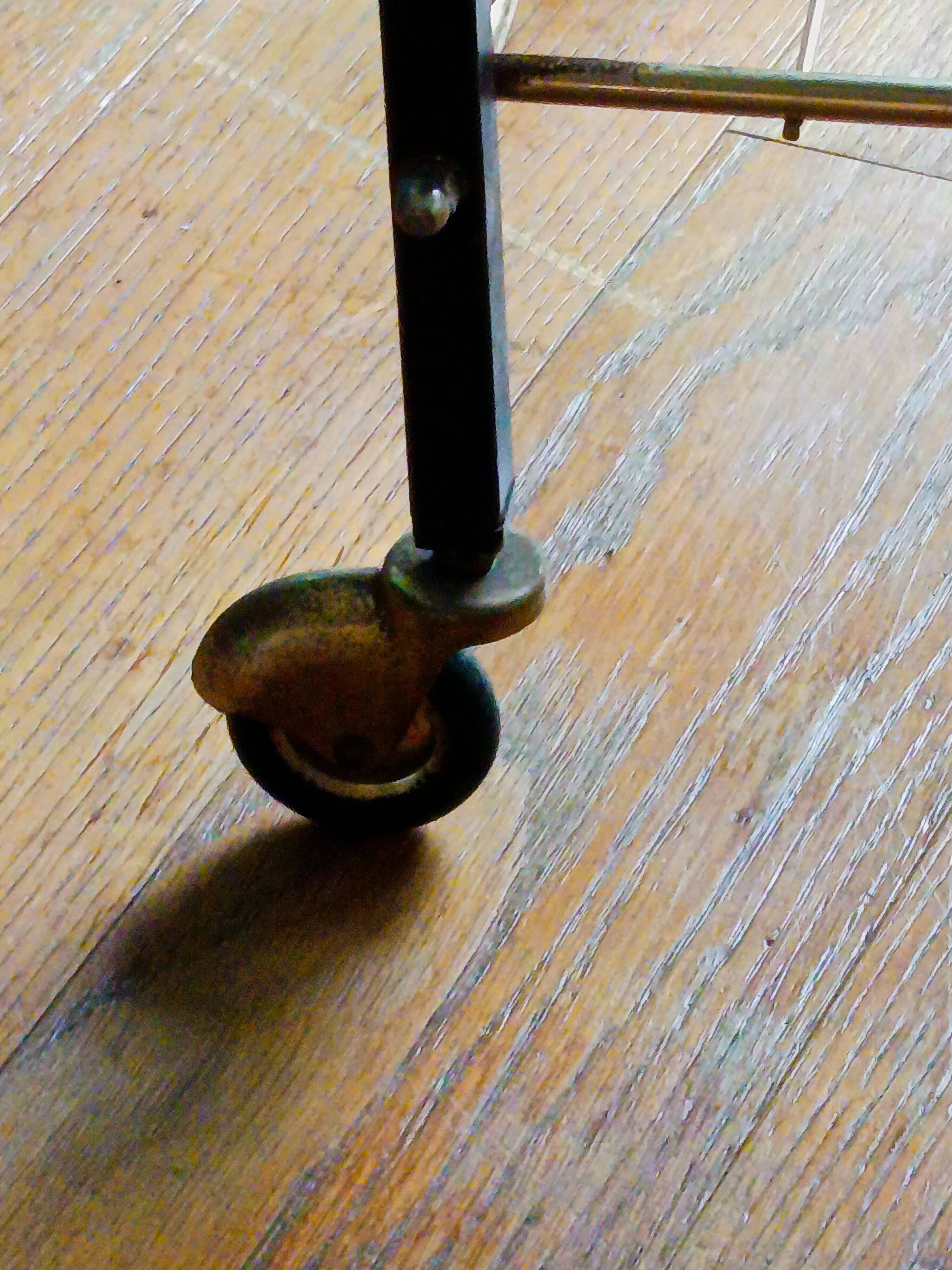 table roulante porte vinyles vintage des années 60 dessus bois