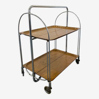 Mid-century foldable serving trolley from bremshey solingen,1950s