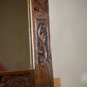Wall Mirror in Brown Oak Frame, 1930s