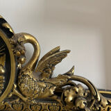 Dragon mirror black and gold plaster