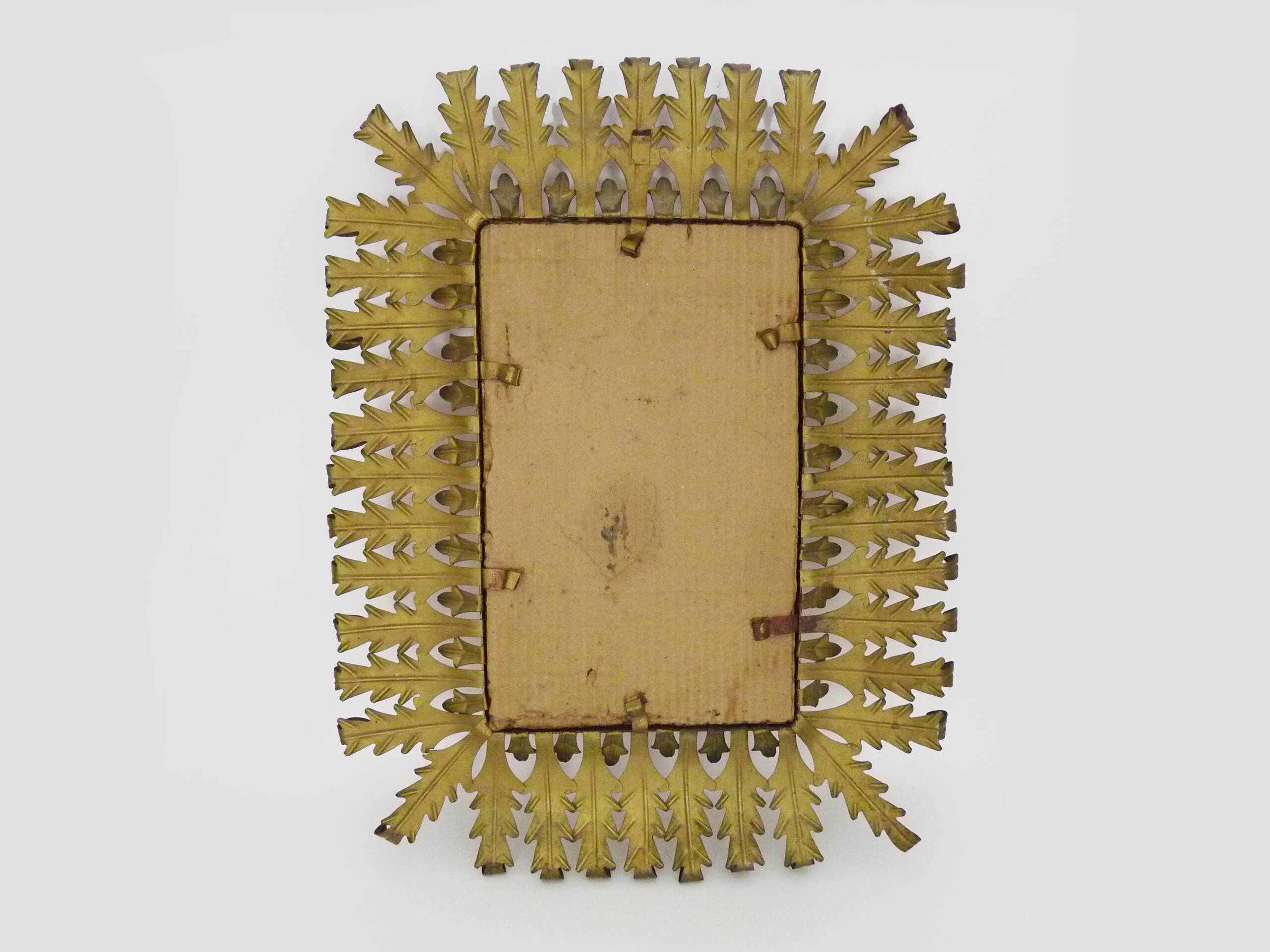 Old rectangular oak leaf mirror in gilded metal Spain 60 70