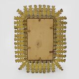 Old rectangular oak leaf mirror in gilded metal Spain 60 70