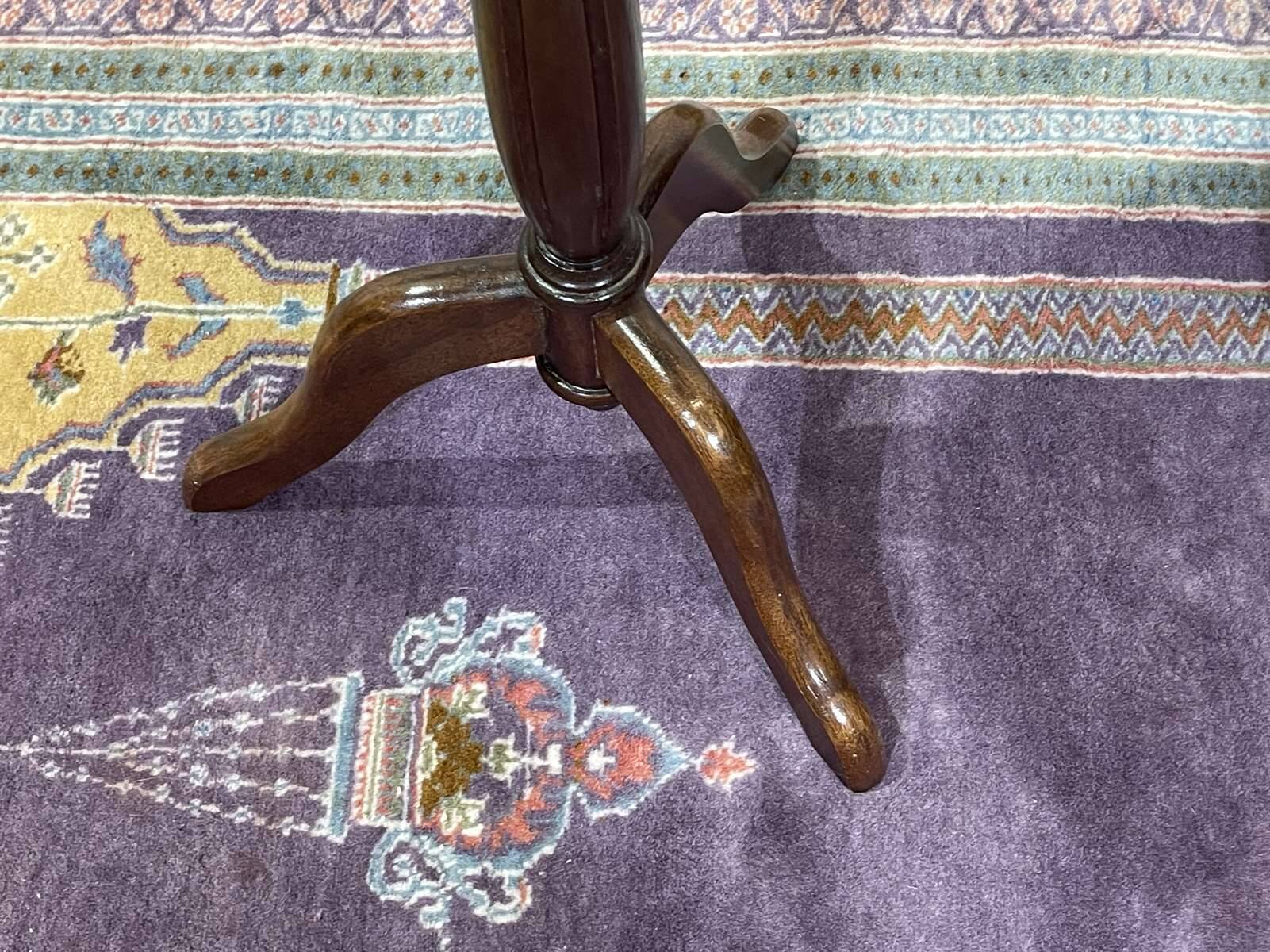 Pair of Louis XVI style mahogany side tables with marble tops