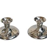 Pair of silver metal candlesticks