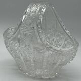 Bohemian cut crystal basket – 20th century