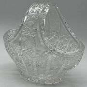 Panier en cristal de Bohême taillé – XXe siècle