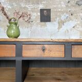 Solid wood box counter.