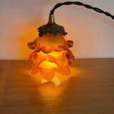 Pink glass portable lamp on hook