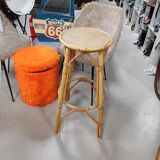 Tabouret de bar/sellette rotin ancien