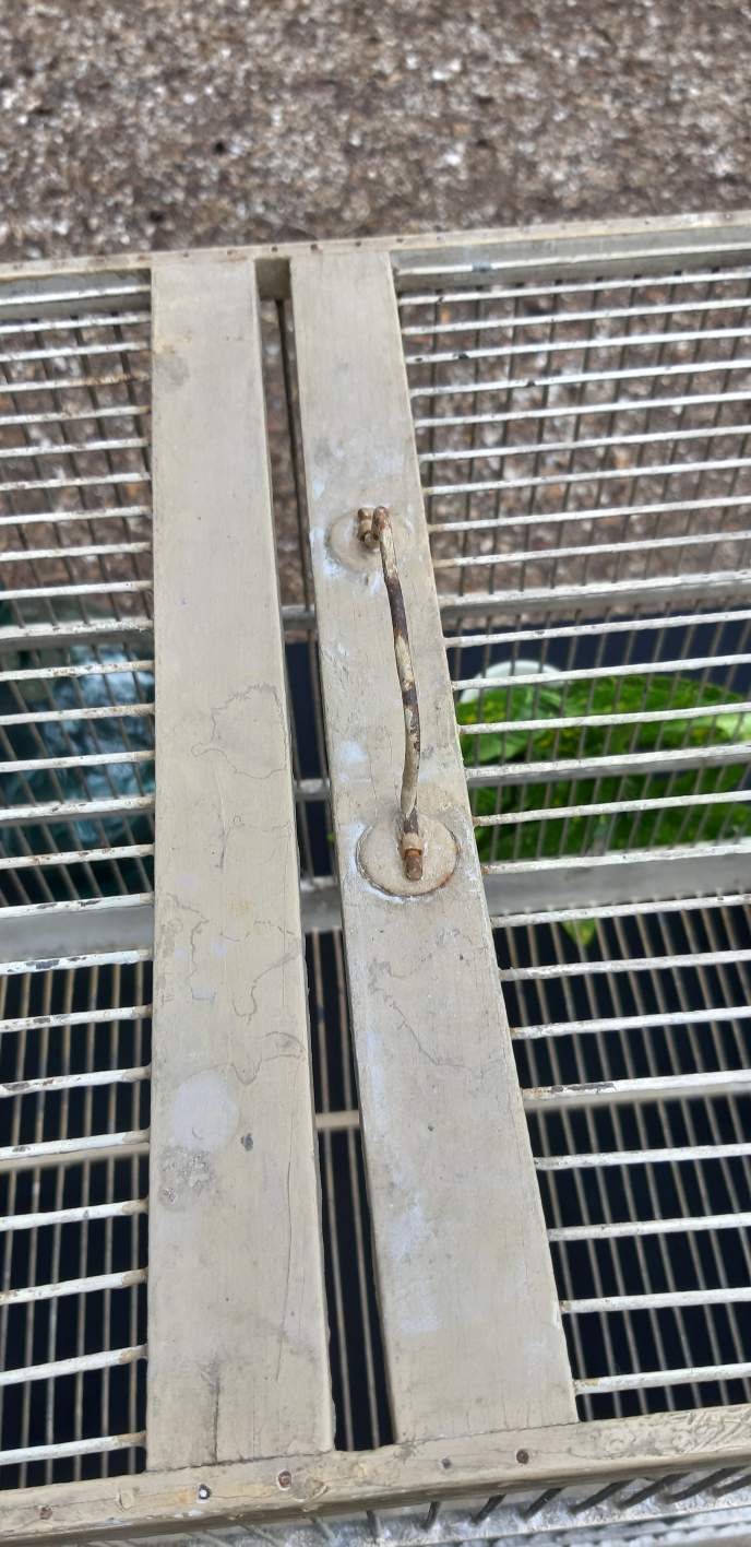 large wooden and iron birdcage 1930s