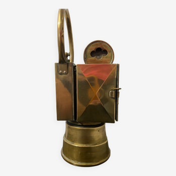 Gold brass oil lantern