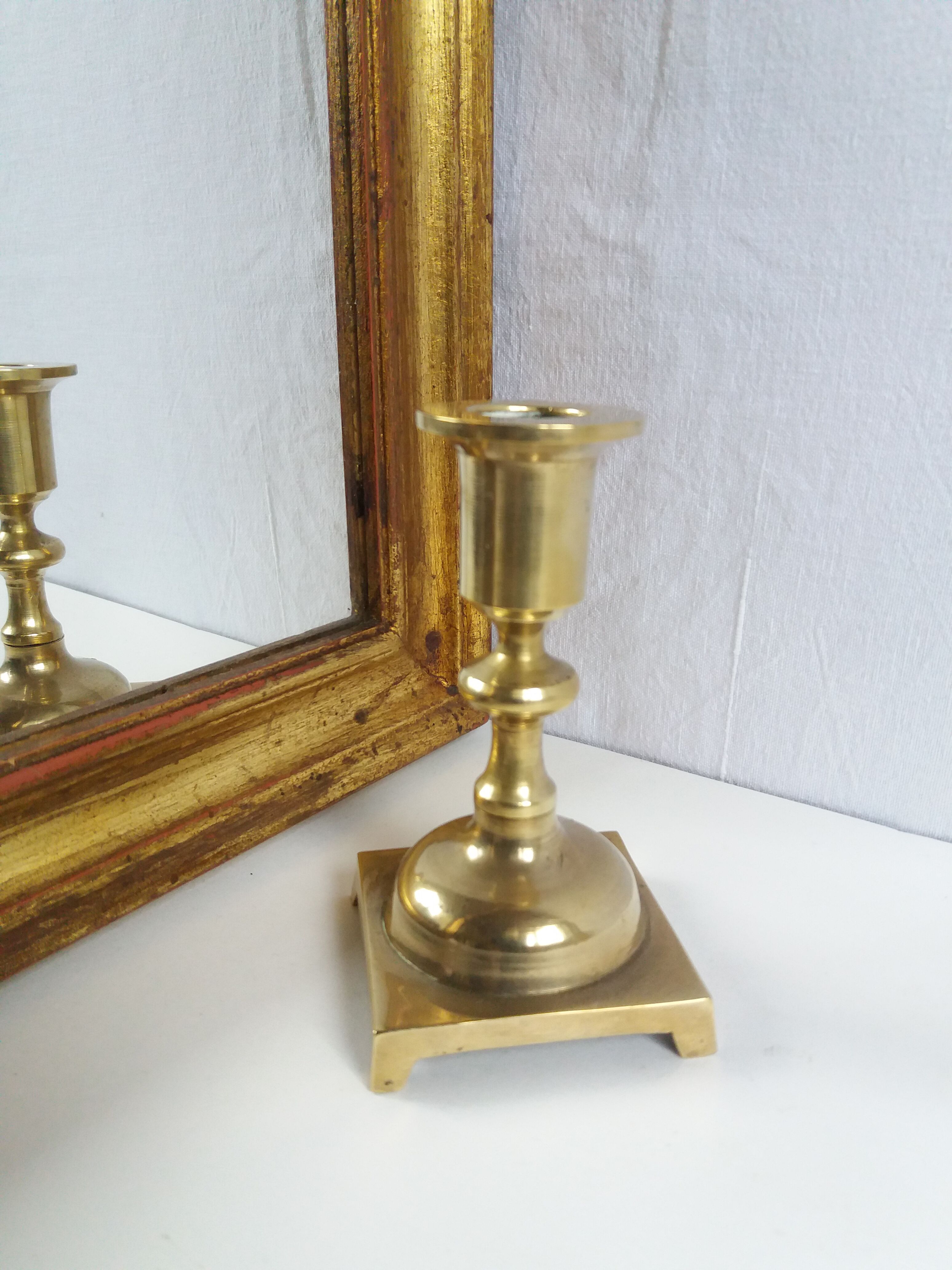 Golden brass candlestick