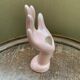 Vase / Iridescent ceramic jewellery holder, pearlescent pink, vintage