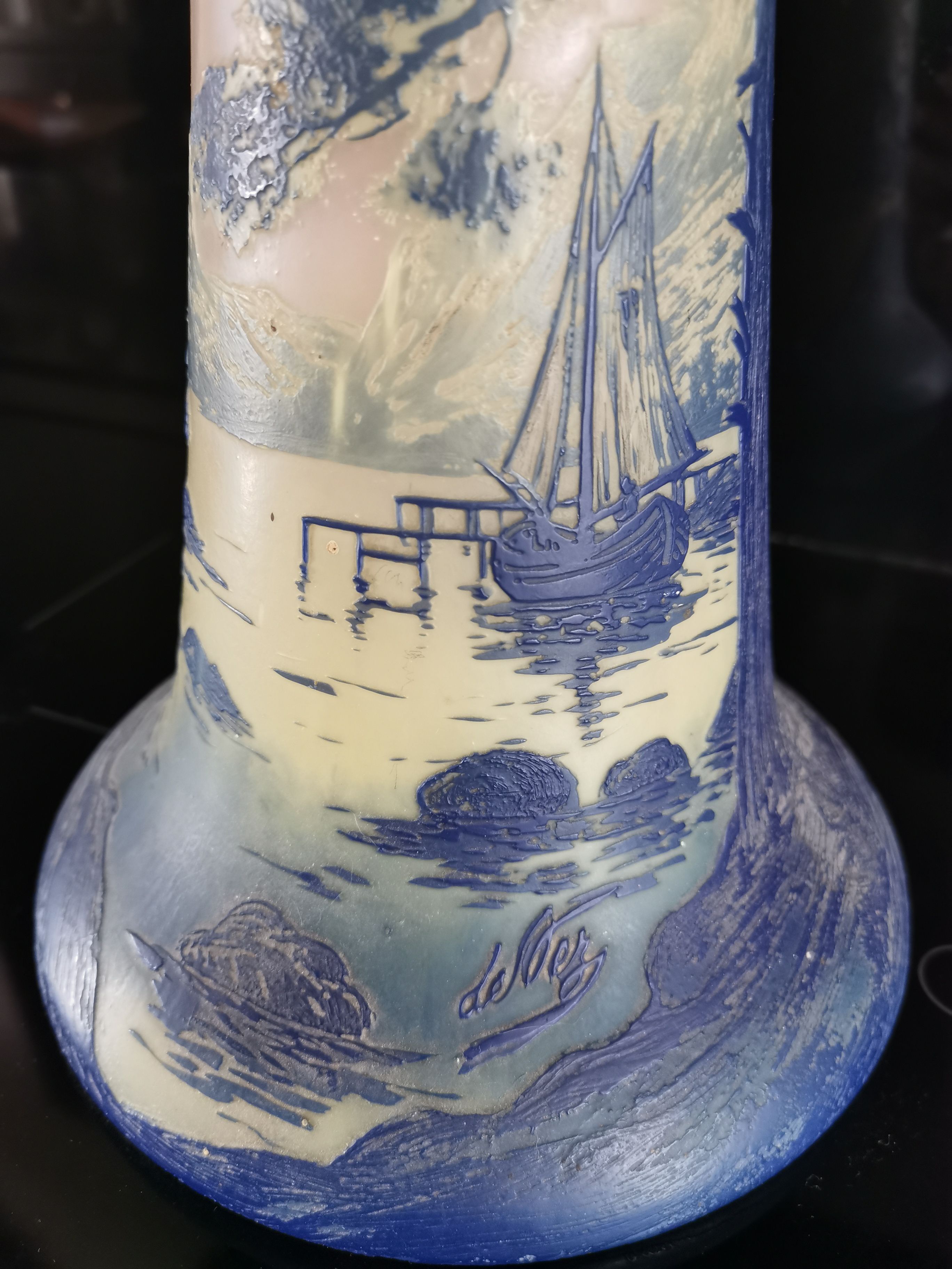 Vase en pâte de verre devez