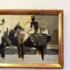 Mid-Century Modern Swedish "Altea" Vintage Abstract Figurative Oil Painting, Framed