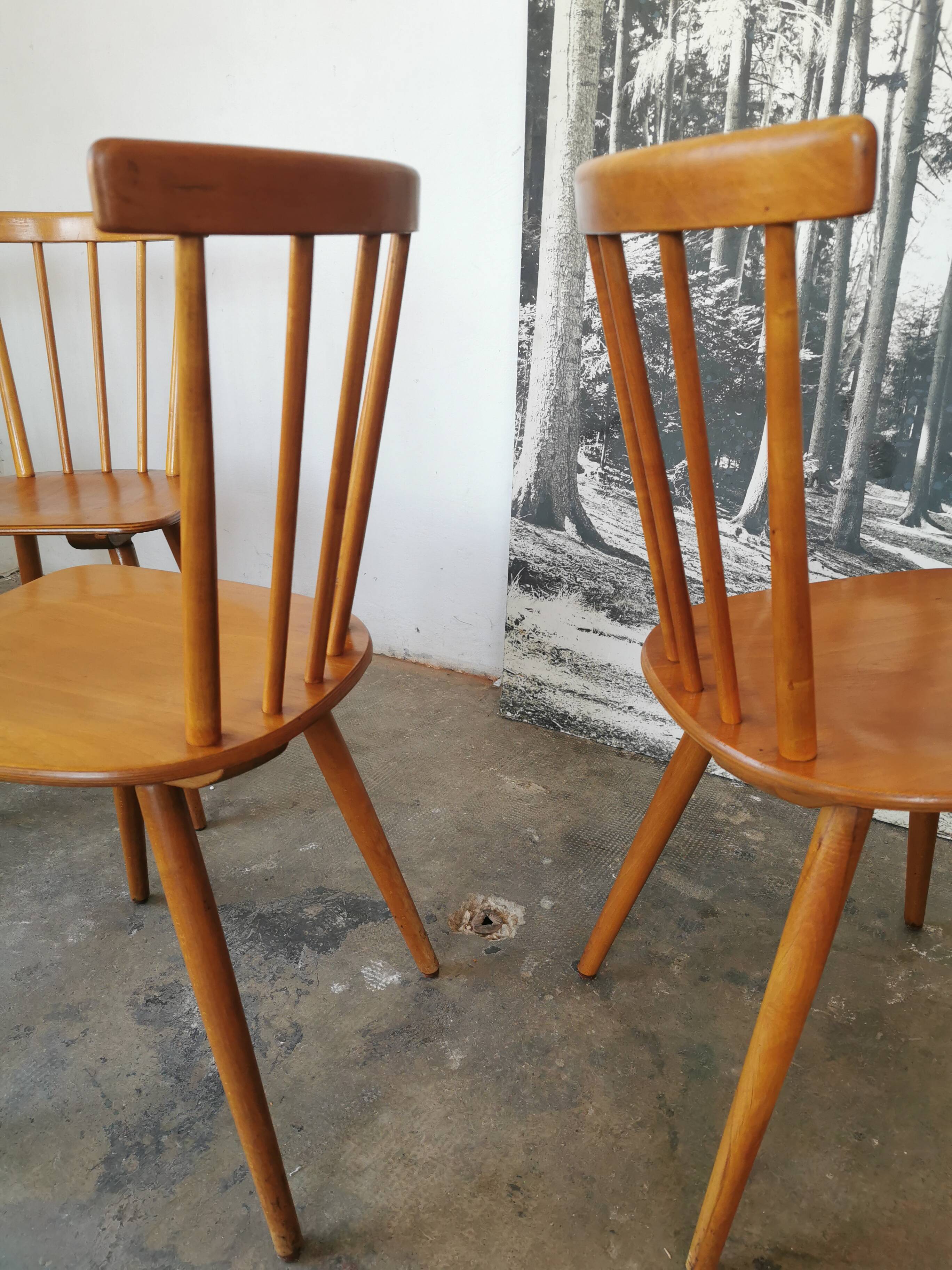 Set of 4 vintage bar bistro chairs