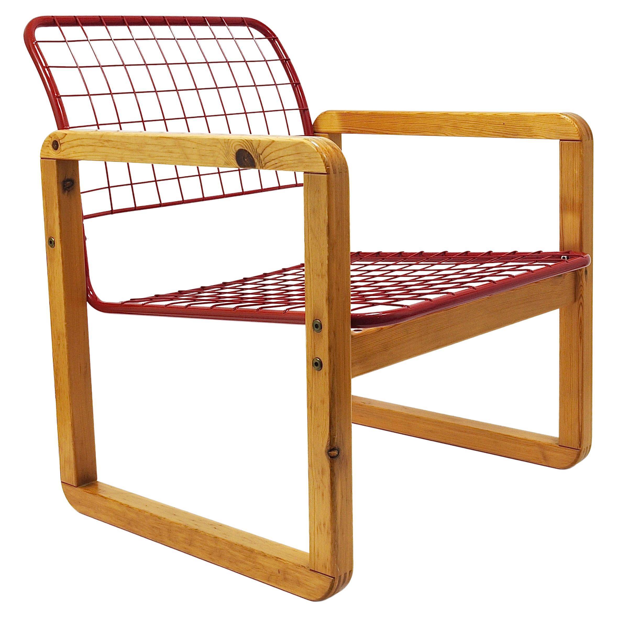 Postmodern Wire Lounge Chair Sälen, Knut & Marianne Hagberg, Ikea, 1982
