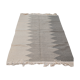 White and gray carpet, handmade Moroccan kilim carpet, blessed urchin striped carpet in pure wool