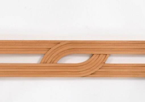 Vincent Gonzalez: sculpted curved wood wall light, 1970s design