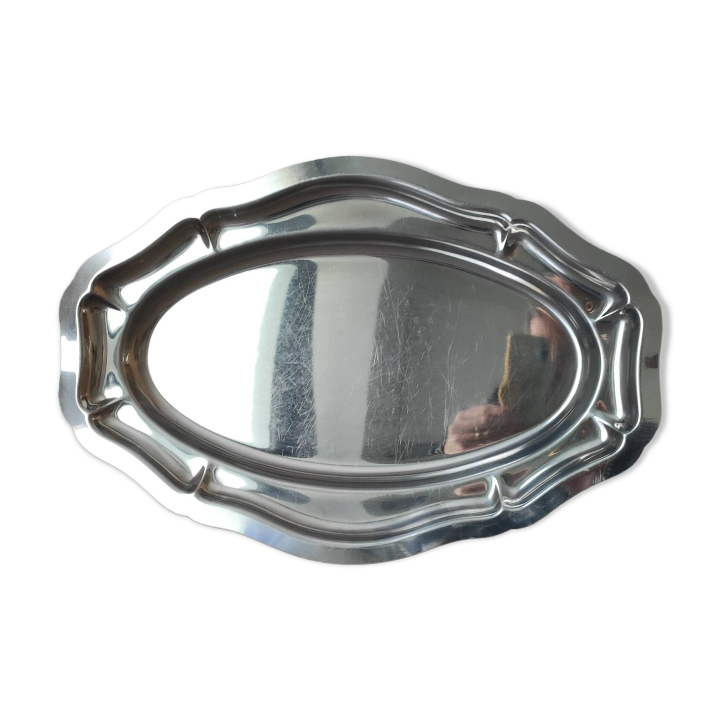 Oval stainless steel platter, Made in France