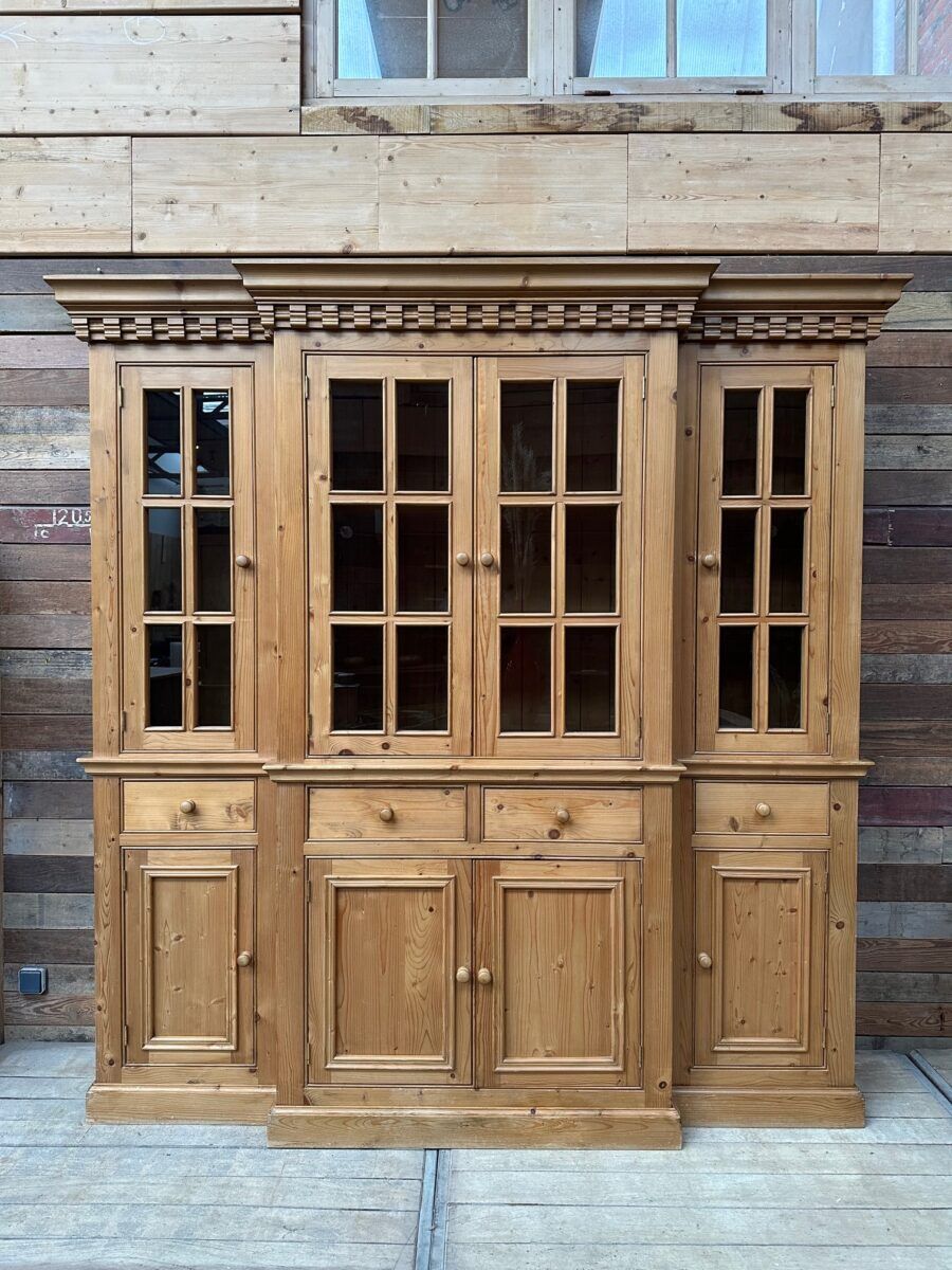 Pine shop display cabinet