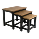 Nesting tables brutalist style solid oak 1960s