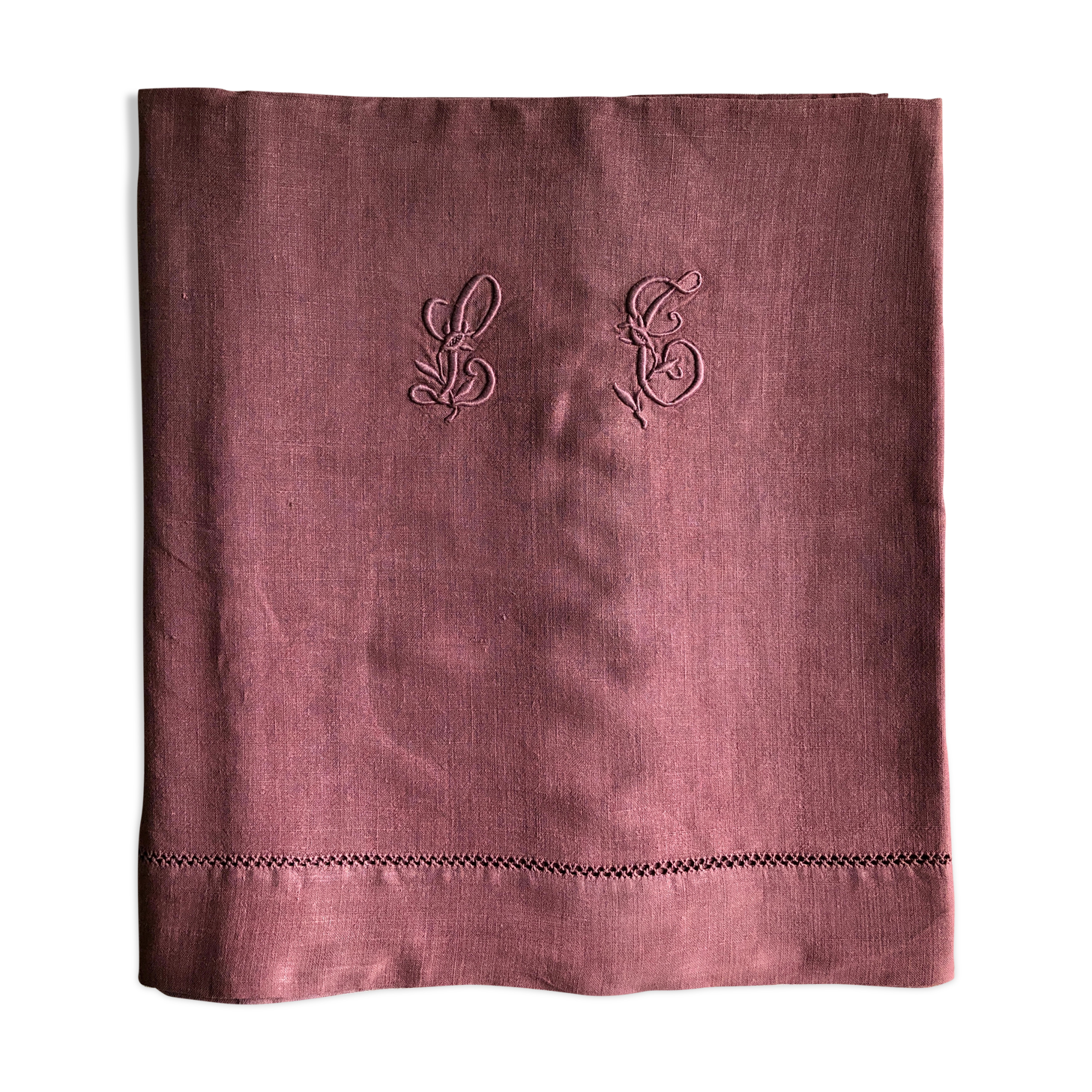 Old sheet in pure lin washed bruyère