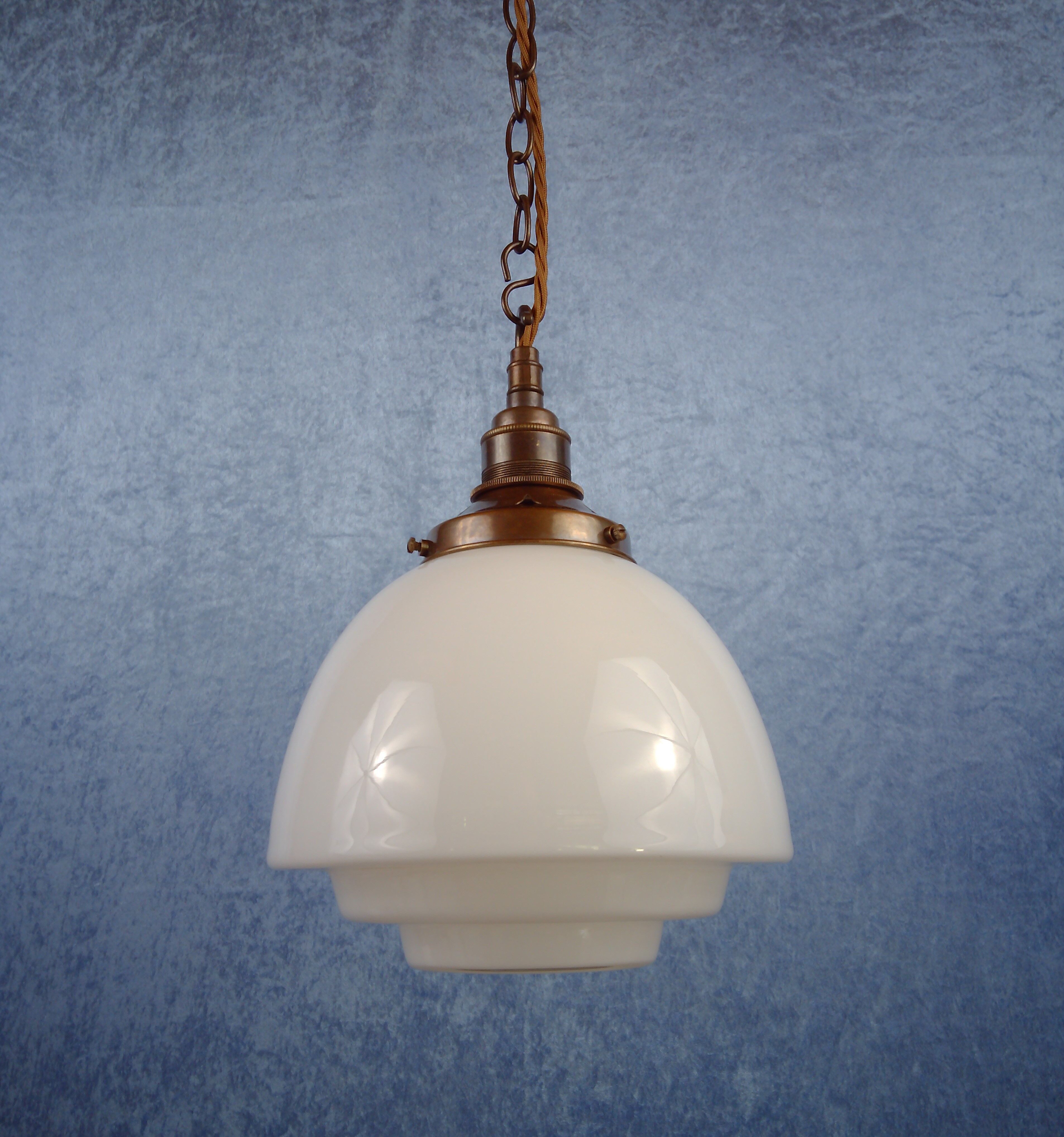 Art Deco opaline hanging lamp