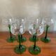 6 stemmed glasses with vine decor