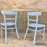 Paire de chaises en bois troquet