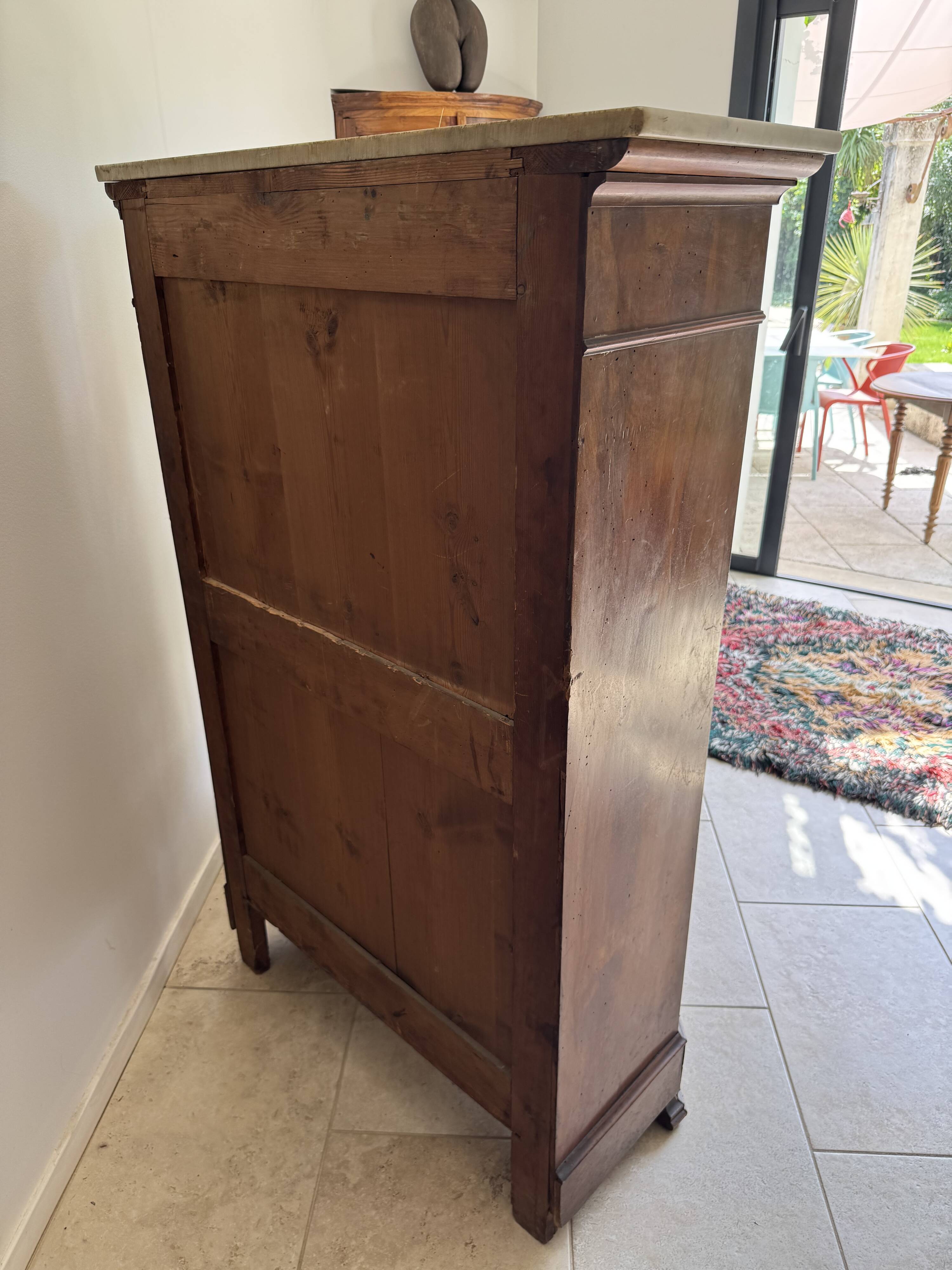 Secretaire, Louis, philippe, ronce de noyer