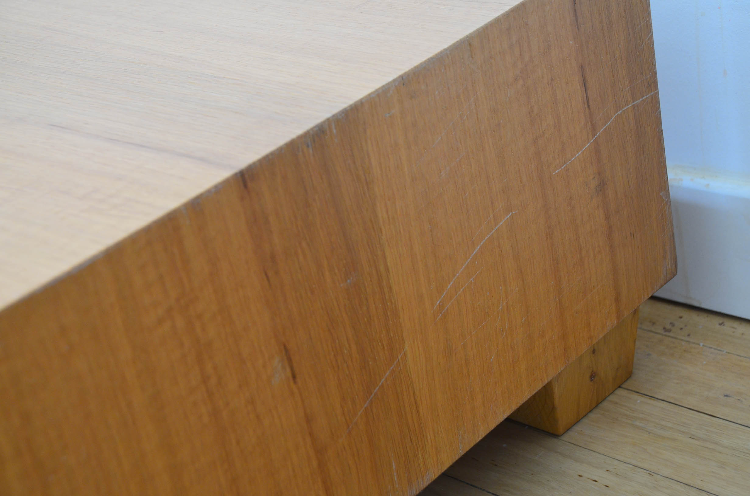 Coffee table Ecart International by Andrée Putman model "crossing" oak wood