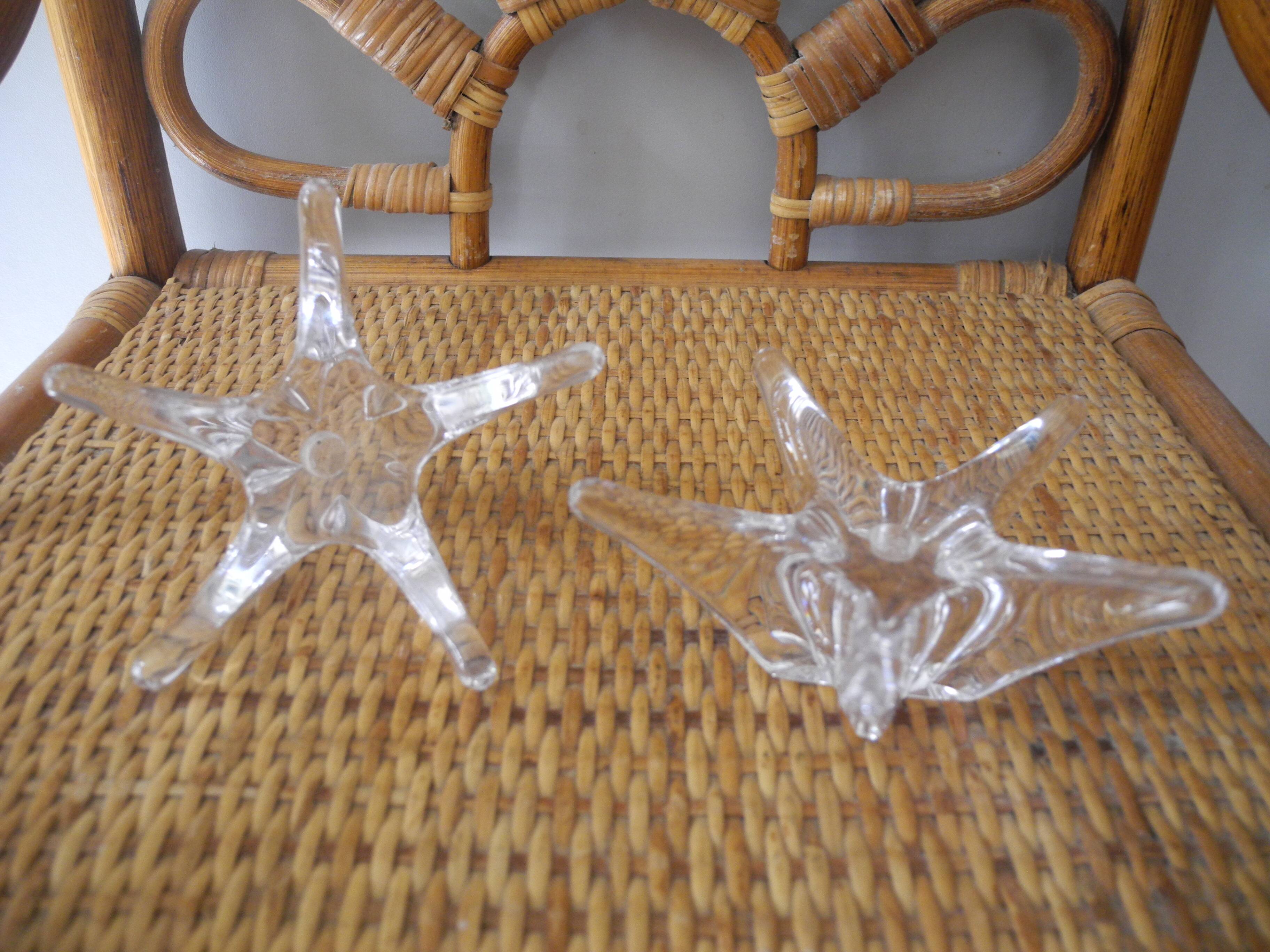 pair of vintage Daum France crystal candlesticks