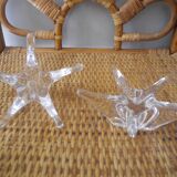 pair of vintage Daum France crystal candlesticks