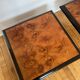 Duo de tables basses loupe d’orme vintage