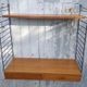 Vintage modular shelf and drawers in teak veneer and black metal, Nisse Strinning, 60s