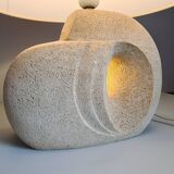 Albert Tormos style sculpture lamp in white stone / 60s / art / artisanal work / Mid-Century / France / 20th century
