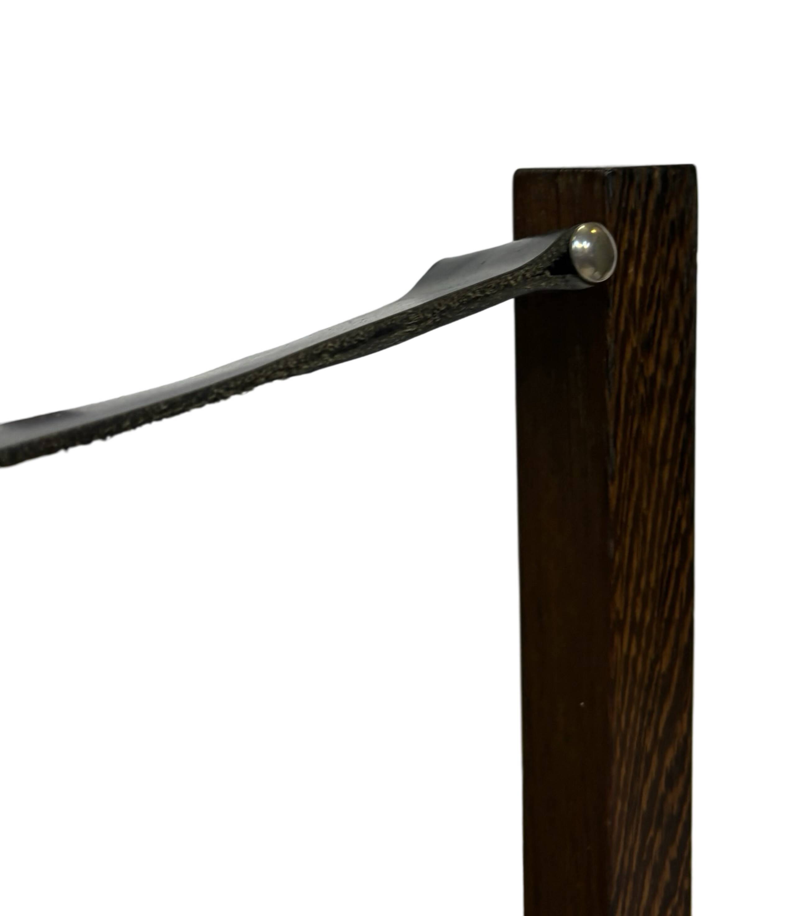 Vintage armchair solid wenge design 60s leather armrests design