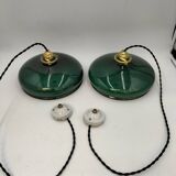 Green opaline pendant lights