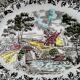 Plat ovale en porcelaine Anglaise Staffordshire  Modèle Country Style