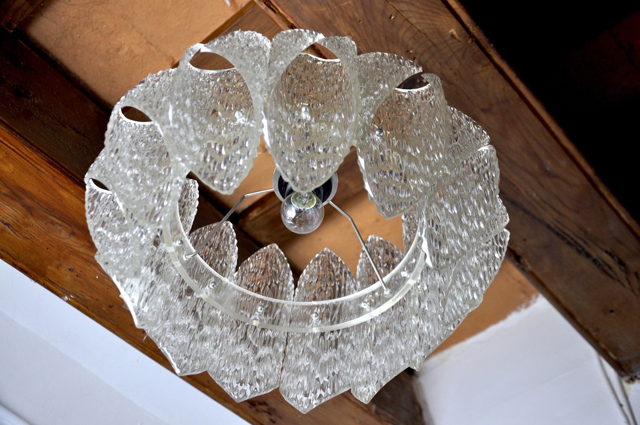 Lustre space age, effet givré en bakélite, France, 1970