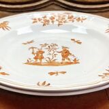 2 anciens plats ronds creux Longchamp décor Moustiers Olerys