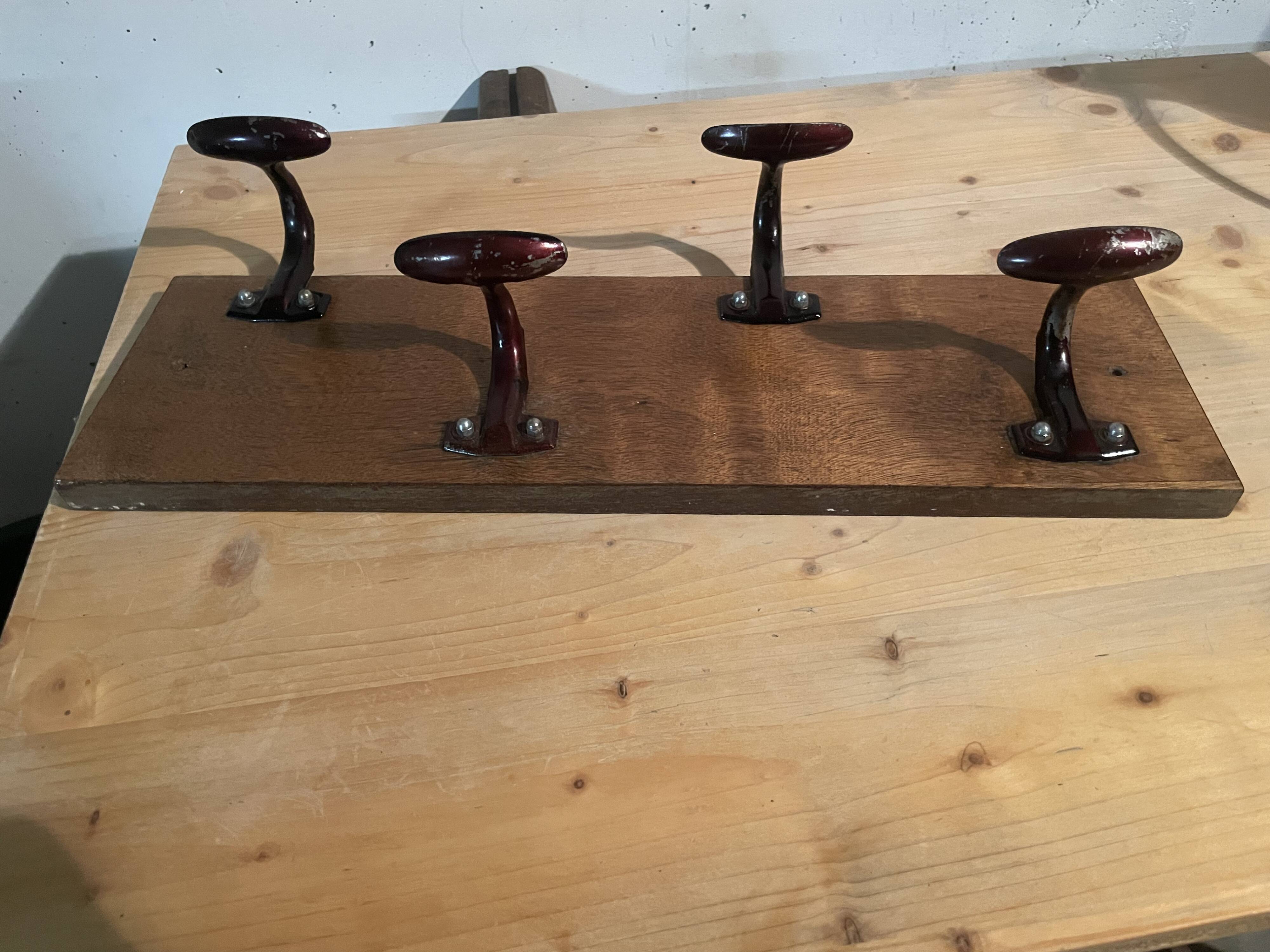 1960s wall-mounted coat rack