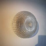 Vintage crystal glass wall ceiling light from the 70s