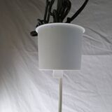 Mid-century white and pink glass suspension French vintage 1950