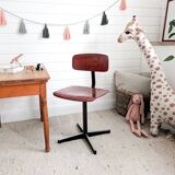 Mid Century Chaise d'école Chaise d'enfant Bois Métal Vintage Rétro Chambre d'enfant Pied Skandi Sca