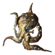 Brutalist metal octopus wall lamp by Salvino Marsura, Italy, 1980s.